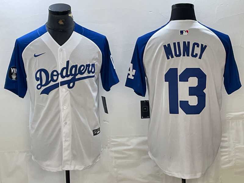 Men's Los Angeles Dodgers #13 Max Muncy White Blue Fashion Stitched Cool Base Limited Jerseys,We sell and wholesale Men's Los Angeles Dodgers #13 Max Muncy White Blue Fashion Stitched Cool Base Limited Jerseys on line form chian!